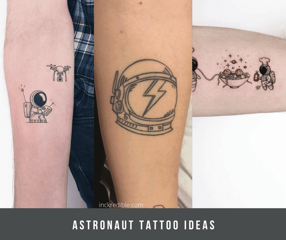 Small astronaut tattoo on the arm done by evantattoo in New York   wwwotziappcom  Astronaut tattoo Rocket tattoo Small tattoos