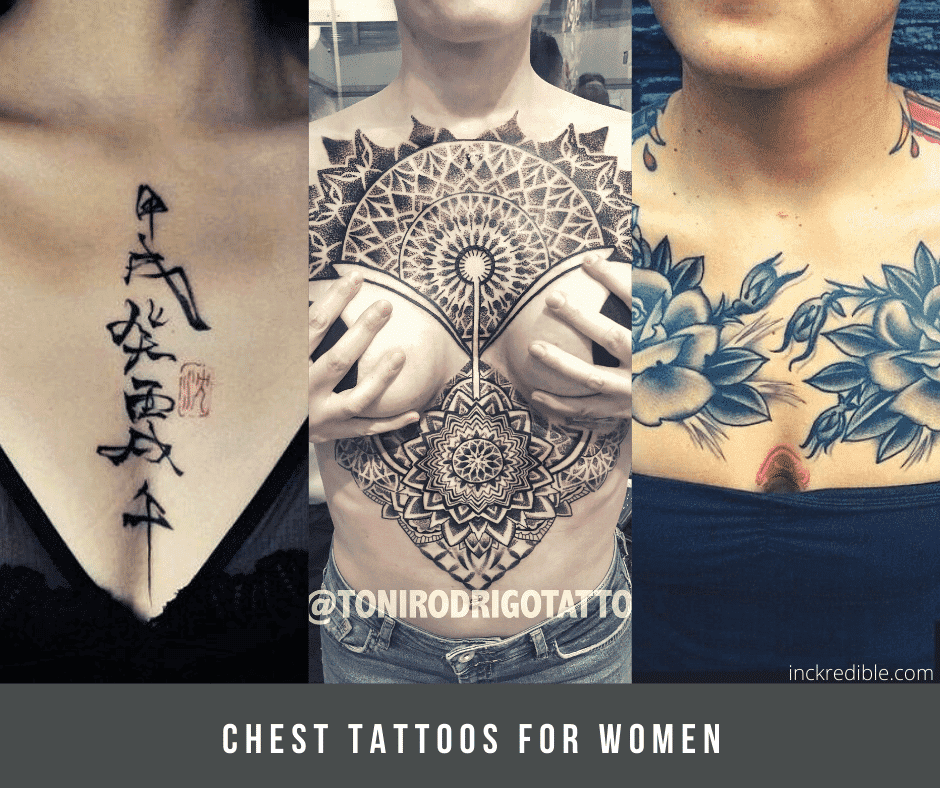 Ladies chest tattoos