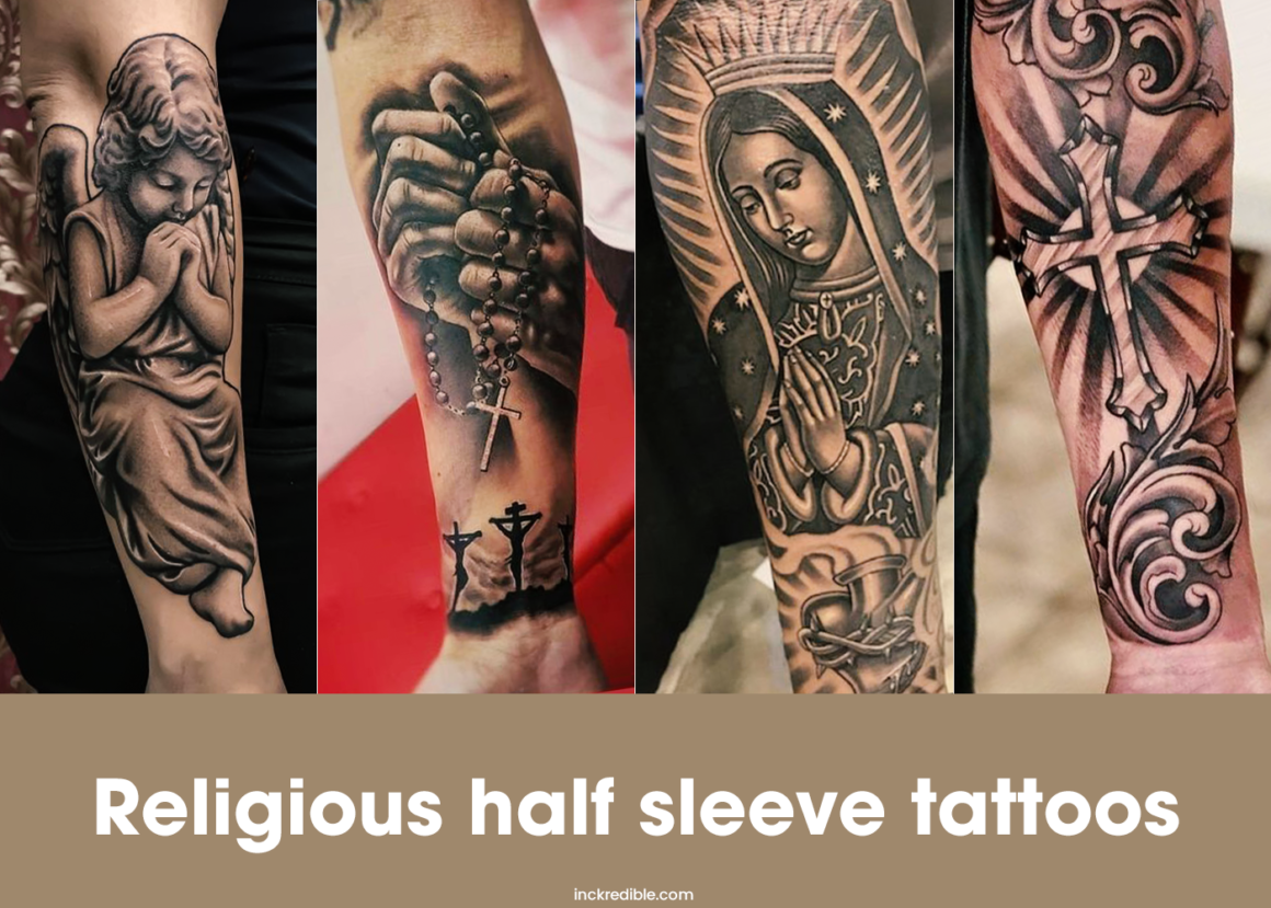 20 Religious Half Sleeve Tattoos You Should Check Out - TattooTab