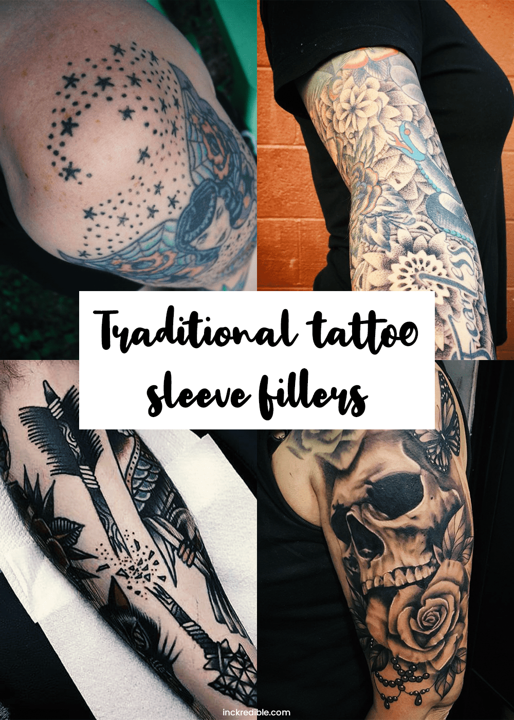 50 Traditional Tattoo Sleeve Fillers (Design Ideas) - TattooTab